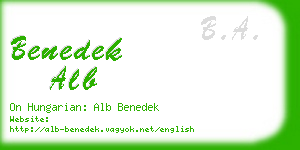 benedek alb business card